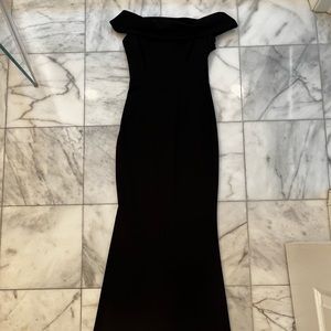 Katie May Long Black Gown with keyhole opening in back!